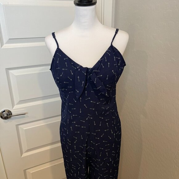 Xhilaration Jumpsuit in Navy Blue and White - Size Large - NWT (291) - Picture 7 of 9